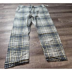 Old Navy Mens Pajama Pants Size XL Gray Plaid Print N8